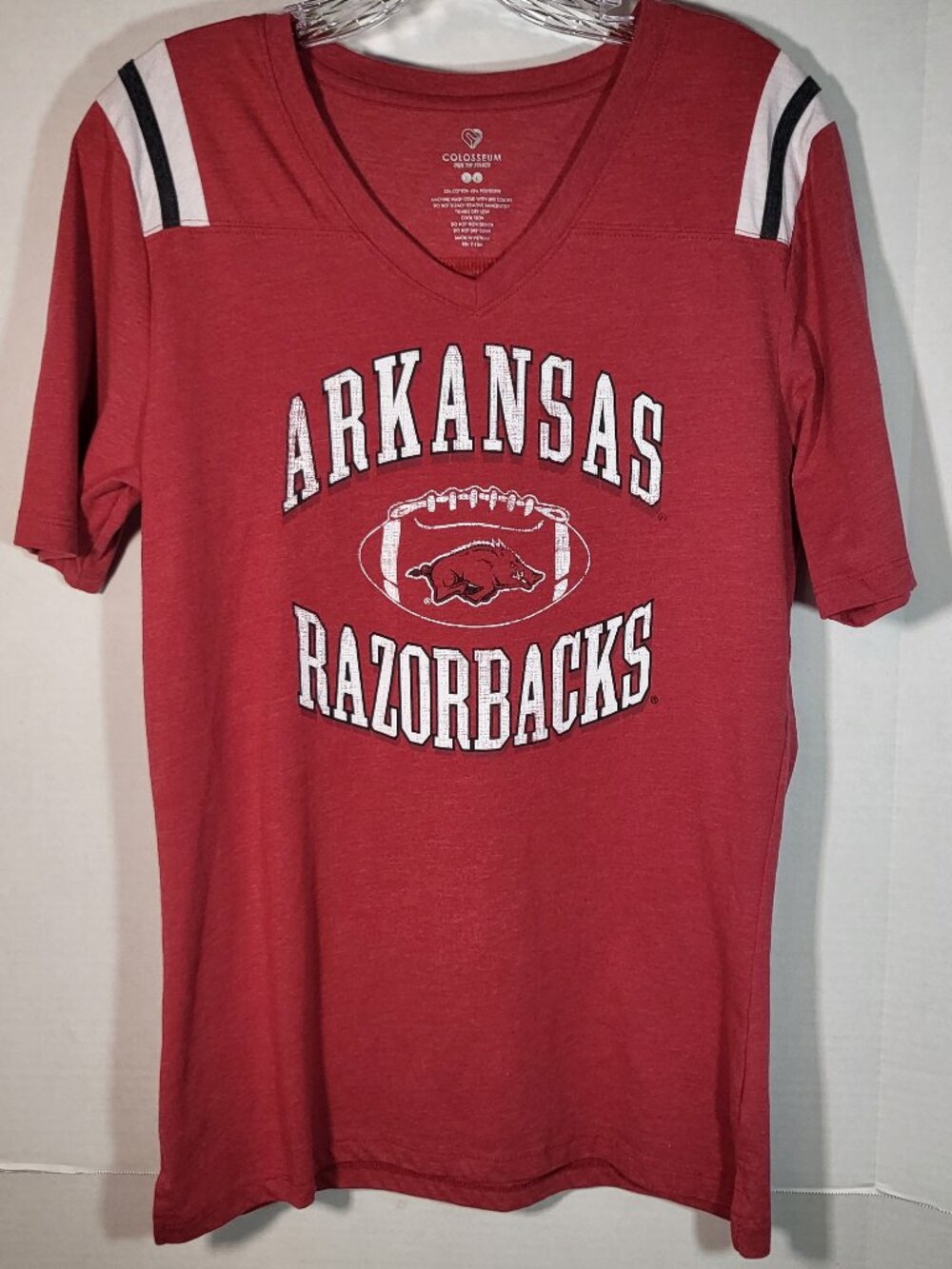 Colosseum Woman's Arkansas Razorbacks T Shirt Size XL Red
